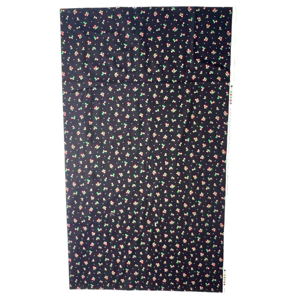 Mary Engelbreit Cherry Black Print Cotton Fabric Cranston 2009 44” x 37”, 1 Yard - Picture 4 of 5
